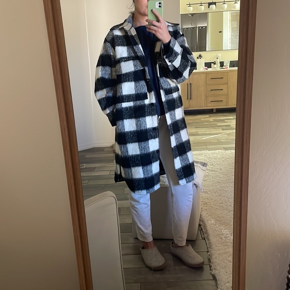 H&M Oversized Flannel Coat Shacket - Picture 7 of 9